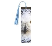 Snowy Owl Eyes Printed Metal Bookmarks S - Sky Blue Lightweight Aluminium Book Marker for Books, Journals & Gifts, Ideal Book Lovers, Holiday Decor & Crafts