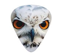 Snowy Owl Eyes Professional Guitar Picks Set 12 PCS ABS Material Thin Medium Heavy with Storage Box for Guitar Ukulele