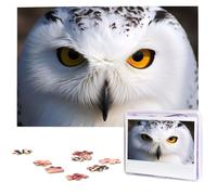 Snowy Owl Eyes Puzzles for Adults 1000 Pieces, Wooden Puzzle Personalized Jigsaw Puzzles from Photos, Challenging Puzzle Art Painting Home Decor Birthday Party Gift (29.5" x 19.7")