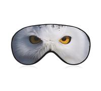 Snowy Owl Eyes Sleep Mask, Ultra Soft Eye Mask for Sleeping with Adjustable Strap, Comfortable Lightweight Blindfold Eyeshade, Total Blackout Eye Cover for Night Sleep Travel Office Nap