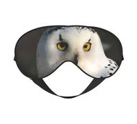 Snowy Owl Eyes Soft Eye Mask Comfortable Sleep Mask with Adjustable Strap Breathable Fabric for Home Travel Camping & More