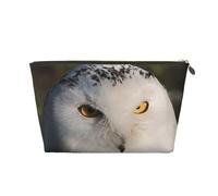 Snowy Owl Eyes Vagilo Leather Toiletry Bag - Stylish & Durable Toiletry Kit for Travelers, Cosmetic Organizer, Makeup Bag, Carry-On, Portable Organizer, Zippered Pouch