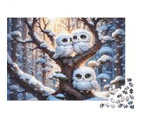 Snowy Owl Family Jigsaw Puzzle for Kid 14+ 1000 Pieces Beautiful Decoration Puzzle Rainy Day Activity 70x50cm/1000pcs