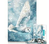 Snowy Owl in Flight Hard Jigsaw Puzzle for Adults 1000 Pieces Mind Puzzle Calm Relax Art Assembly (50x75cm)