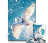 Snowy Owl in Flight Jigsaw Puzzles for Adults 1000 Piece Logic Toy Stress Release Precision Cut Festival Gift (50x75cm)
