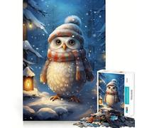 Snowy Owl in Winter Jigsaw Puzzles for Adults1000 Piece Mind Skill Group Joy Quality Edge Art Collection Piece (38x52cm)