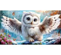 Snowy-Owl Jigsaw Puzzle 1000 Pieces Recycled Paper Educational Games Challenging Puzzles for Adults and Kids Age 12 Years Up 38x26cm/1000pcs