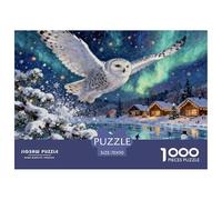 Snowy Owl Jigsaw Puzzle Waterproof 1000 Piece Puzzles for Adults Gifts Colourful Educational Games
