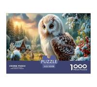 Snowy Owl Jigsaw Puzzles Puzzle for Adults Kids. 1000 Pieces Mountains Whimsical Challenge Toy Home Decoration for Adults& Kids Age 14 Years Up 52x38cm/1000pcs