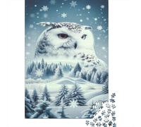 Snowy Owl Jigsaw Puzzles Puzzle for Adults Kids. 1000 Pieces Winter Forest Whimsical Challenge Toy Educational Games Home Decoration for Adults& Kids Age 14 Years Up 1000pcs (75x50cm)