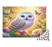 Snowy Owl Jigsaw Puzzles Spring Garden 1000 Pieces Recycled Paper for Adults Puzzle Educational Decompression Game Age 12 Years Up 38x26cm/1000pcs