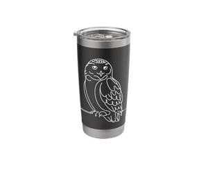 Snowy Owl Line Art Birdwatcher Stainless Steel Insulated Tumbler