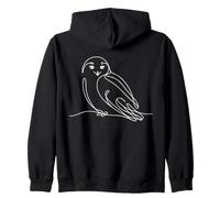 Snowy Owl Line Art Birdwatcher Zip Hoodie