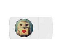 'Snowy Owl Love Note' Pill Box with Tablet Splitter (PI00034154)