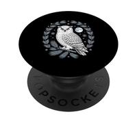 Snowy Owl Moonlit Forest Night Cottagecore Wreath PopSockets Adhesive PopGrip