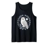 Snowy Owl Moonlit Forest Night Cottagecore Wreath Tank Top