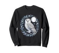 Snowy Owl Moonlit Wreath Cottagecore Scene Sweatshirt