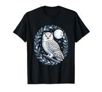 Snowy Owl Moonlit Wreath Cottagecore Scene T-Shirt