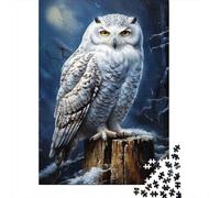 Snowy Owl Night 1000 Pc Sturdy Cardboard Jigsaw Puzzle Bundle Couple Partners Fun Challenge Brain Training Gifts Gift Idea 70x50cm/1000pcs