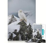 Snowy Owl on Mountain Peak 1000 Piece Jigsaw Puzzles for Adults Jigsaw Mind Play Home Pastime Clean Edge Lovely Present (38x52cm)