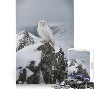 Snowy Owl on Mountain Peak Jigsaw Puzzles for Adults1000 Pieces Memory Boost Together Fun Image Assembly Art Collectible (50x75cm)