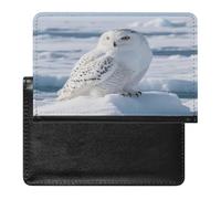 Snowy Owl on The Ice Passport Holder Unique PU Ultra-thin Passport Protective Case Compact Easy to Carry Passports Cover for Women And Men Passports Case