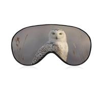 Snowy Owl Perched on A Rock Blackout Sleep Mask for Side Sleeper Soft Covers for Travel Essentials Nap