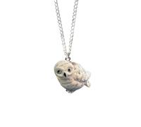 Snowy Owl Porcelain Pendant Necklace Lucky Spiritual Animal Jewellery