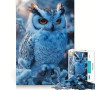 Snowy Owl Portrait 1000 Piece Jigsaw Puzzles for Teenagers Boost Memory Gentle Relax Premium Cut Bday Surprise (38x52cm)