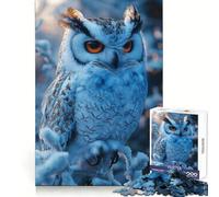 Snowy Owl Portrait 1000 Piece Jigsaw Puzzles for Teenagers Boost Memory Gentle Relax Premium Cut Bday Surprise (38x52cm)
