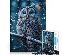 Snowy Owl Portrait 1000-piece Puzzle for Teenagers Mind Exercise Toy Mind Calm Design Assembly Cherished Gift (38x52cm)