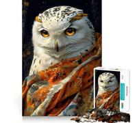 Snowy Owl Portrait Animal 1000 Piece Jigsaw Puzzles for Adults Jigsaw Mind Play Home Pastime Clean Edge Lovely Present (38x52cm)