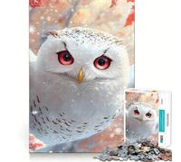 Snowy Owl Portrait Animal Jigsaw Puzzle 1000 Piece for Adults Think Smart Toy Family Joy Accurate Cut Fine Art Piece (38x52cm)