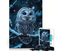 Snowy Owl Portrait Jigsaw Puzzles 1000 Piece for Teenagers Logic Ability Toy Relaxing Fun Accurate Cut Artistic Gift (38x26cm)