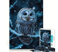 Snowy Owl Portrait Jigsaw Puzzles for Adults1000 Piece Mind Skill Group Joy Quality Edge Art Collection Piece (50x75cm)