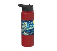 Snowy Owl Starry Night Snowy Owl Stainless Steel Insulated Water Bottle