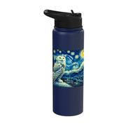 Snowy Owl Starry Night Snowy Owl Stainless Steel Insulated Water Bottle