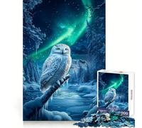 Snowy Owl Under Aurora Borealis 1000 Piece Jigsaw Puzzles for Teenagers Jigsaw Smart Toy Indoor Play Accurate Cut (50x75cm)