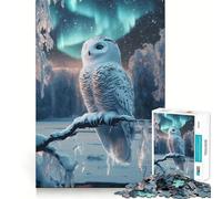 Snowy Owl Under Aurora Borealis 1000 Piece Jigsaws for Teenagers Puzzle Boost Memory Quiet Calm Premium Cut Heartfelt Gift (38x26cm)