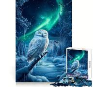 Snowy Owl Under Aurora Borealis Jigsaw Puzzle 1000 Piece for Adults Think Smart Toy Family Joy Accurate Cut Fine Art Piece (38x26cm)