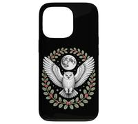 Snowy Owl Under Full Moon With Holly Winter Wreath Case for iPhone 13 Pro