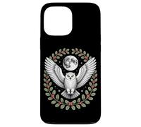 Snowy Owl Under Full Moon With Holly Winter Wreath Case for iPhone 13 Pro Max