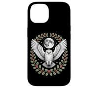 Snowy Owl Under Full Moon With Holly Winter Wreath Case for iPhone 14