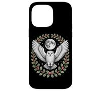 Snowy Owl Under Full Moon With Holly Winter Wreath Case for iPhone 14 Pro Max