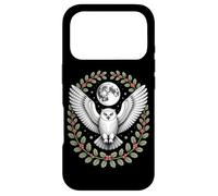 Snowy Owl Under Full Moon With Holly Winter Wreath Case for iPhone 17 Pro
