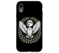 Snowy Owl Under Full Moon With Holly Winter Wreath Case for iPhone XR