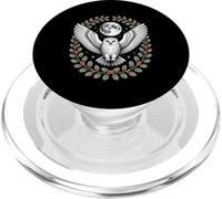 Snowy Owl Under Full Moon With Holly Winter Wreath PopSockets PopGrip for MagSafe