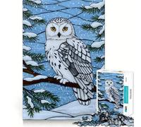 Snowy Owl Winter Jigsaw Puzzles 1000 Pieces for Teenagers Raise Memory Easy Leisure Clean Edge Xmas Surprise (38x26cm)