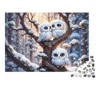 Snowy Owls Winter Forest 1000 Piece Jigsaw Puzzle Jigsaw Puzzle for Adults Relaxing Focus Home Gift 38x26cm/1000pcs