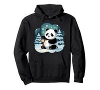 Snowy Pine Forest Christmas Vector Graphic Art Pullover Hoodie